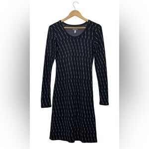 Ibex Juliet Merino Wool Dress Black Small Made In USA Long Sleeve ZQ Certified